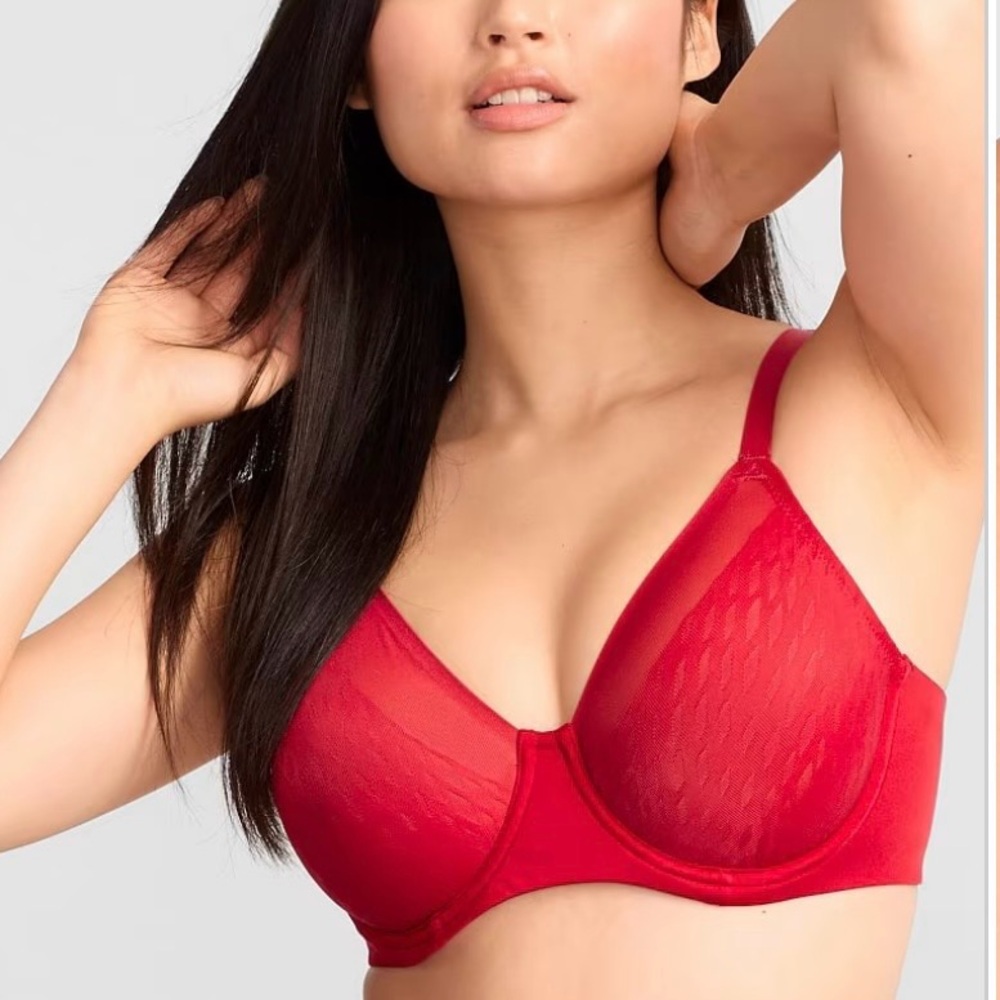 Wacoal Elevated Allure Red Lace Underwire Bra, 36DDD
